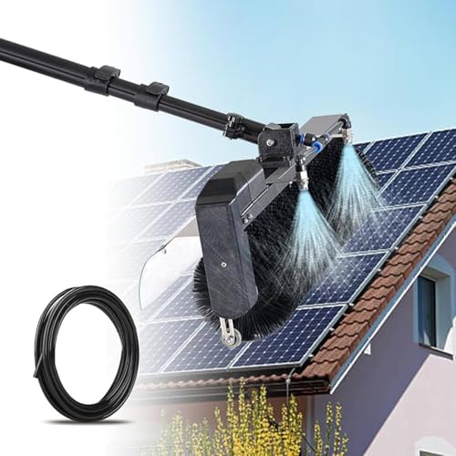Automatic Electric Solar Panel Cleaner with 360° Rotatable Brush Head, Lithium Battery Powered Window Glass Washing Tool for Efficient Solar Maintenance