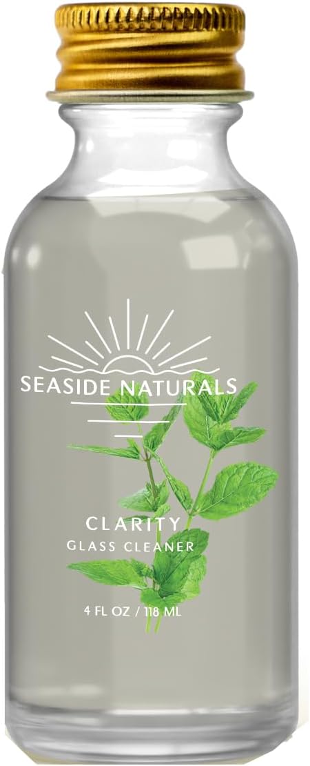 Clarity Glass Cleaner Refill (4 oz) – Makes 4 Bottles – Non-Toxic, Streak-Free Concentrate with Peppermint Essential Oil – Plant-Based Formula Safe for Kids & Pets