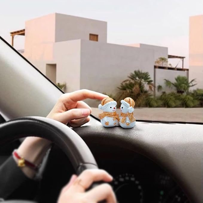 Car air freshener diffuser Plaster Couple Snowman Figurines Fragrant Gypsum Cute interior accessories car dashboard ornaments Indoor Christmas New Year's Gifts Porch Office Desk Decor (Purple, NO.5)