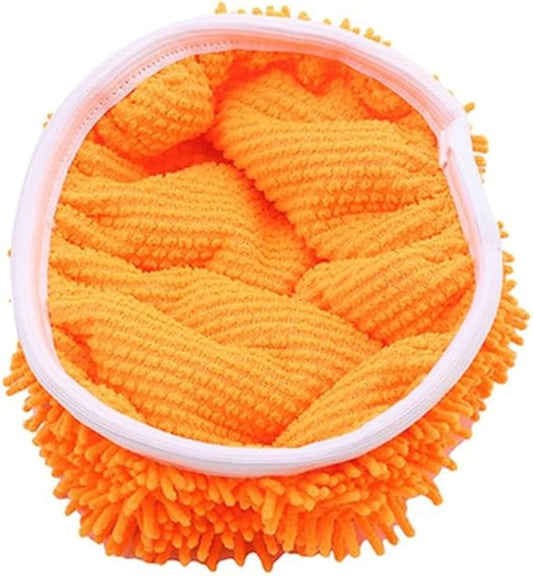 4Pcs Mop Heads Replacements Compatible with 1 Tank System Duster Replacement Heads Microfiber Spin Mop Refill Pads Reusable Dust Refills for Floor Cleaning(Orange-4Pcs)