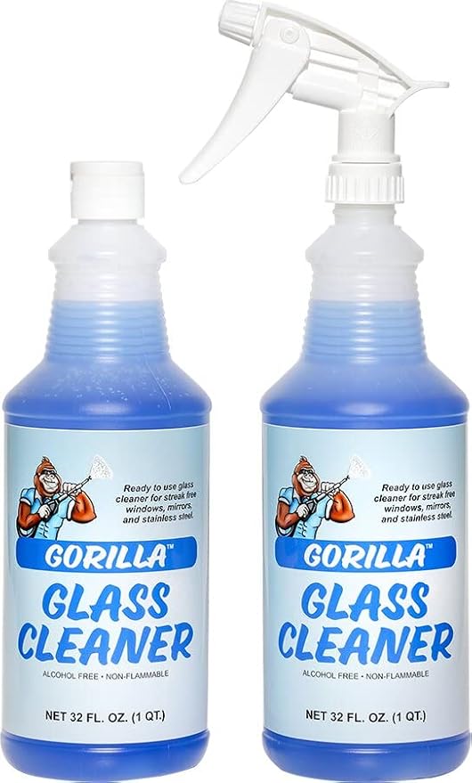Gorilla Glass Cleaner, Ready-To-Use, Alcohol-Free Glass Cleaner, 32oz. (Pack of 2)