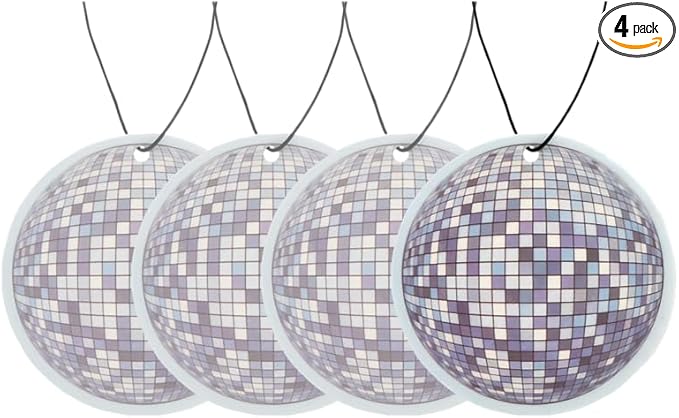 Fresh Fresheners Cute Funny Car Air Fresheners 4-pack (Disco Ball)