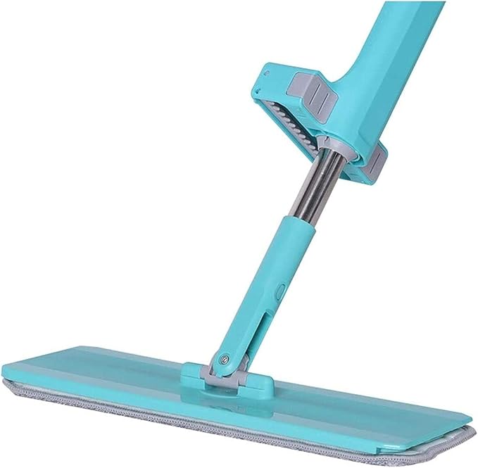 Spray Mop with 2 Interchangeable Heads Microfibre Floor Mop with Rewashable Pads Swivel Head and One Touch Bottle Release