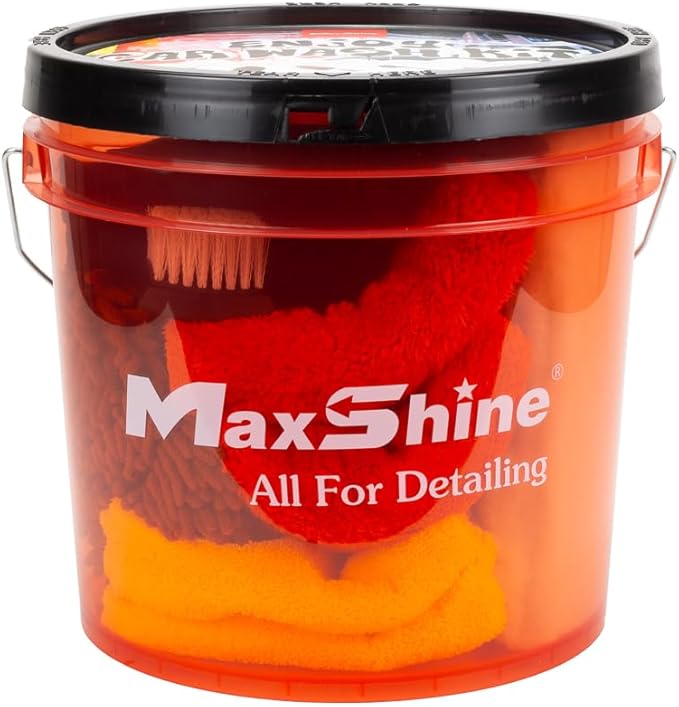 Maxshine 3.5-Gallon Car Wash Kit – Deluxe Plus Auto Detailing Set with Microfiber Towels, Brushes, Mitts & Drying Pad for Professional Car Cleaning