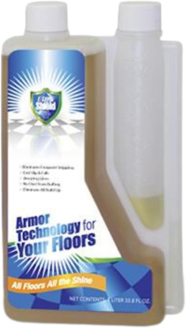UltraShield Burnishing Formula – Super High Gloss, Flooring Protection & Enhancement For Commercial and Industrial Floor Tile Wet Look Shine Non Slip Janitorial Supplies (6 x 1 Liter Pack)
