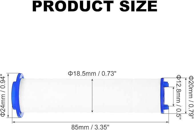 uxcell 12 Pcs Shower Head Filter 3.3 Inch PP Cotton Filter Cartridge Replacement High-Pressure Handheld Fan Shower Jet Sets