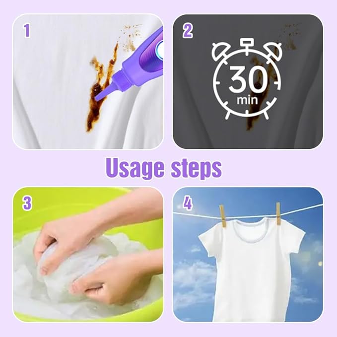 2025 Upgrade Active Enzyme Laundry Stain Remover, White Shirt Clothes Oil Stain Cleaner Remover, Stubborn Stains Cleaner, Active Enzyme Clothing Stain Remover Collar Stain Removal Spray (2)