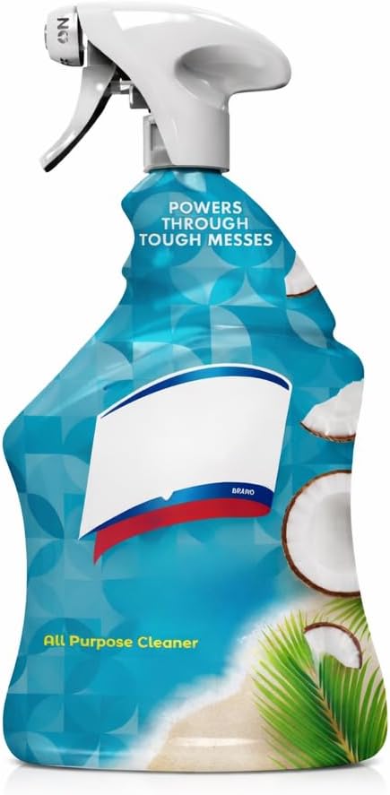 All-Purpose Cleaner Spray for Kitchen, Bathroom & Home Surfaces, Cleans Grease & Grime, Deodorizes & Refreshes, Coconut & Sea Minerals Scent, 32 fl oz