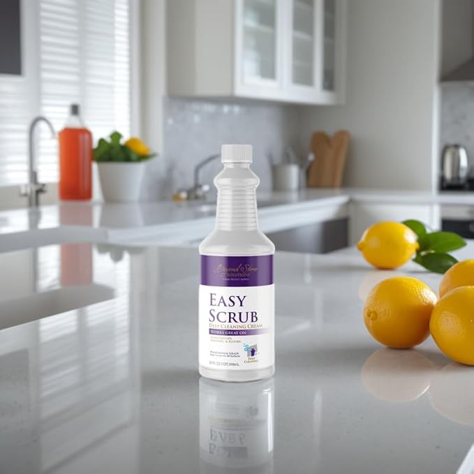 Easy Scrub Deep Cleaning Cream – Safe for Quartz, Marble, Granite, & Stainless Steel – Heavy Duty Cleaner for Countertops, Showers, Glass, Tile & Appliances – 32 oz | Made in USA