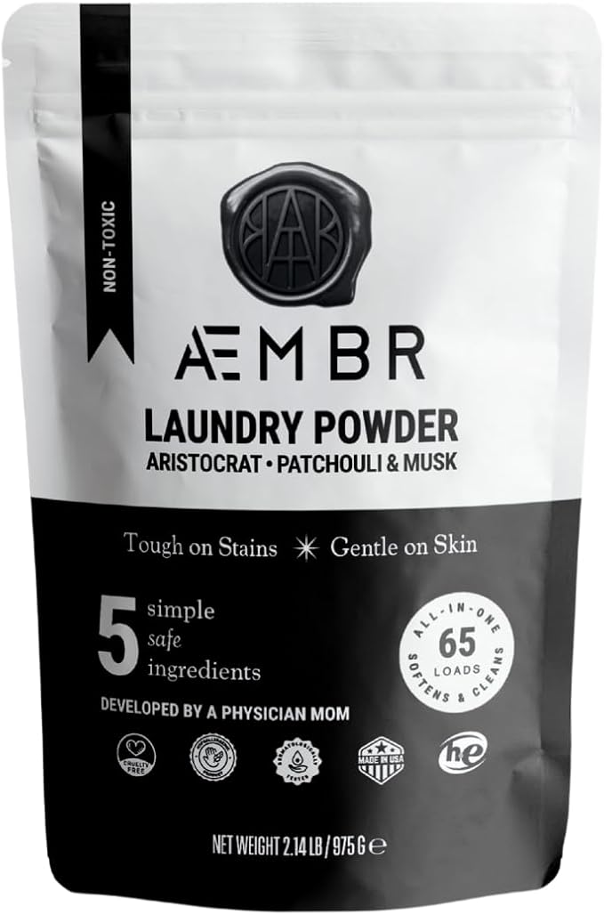 Luxury Laundry Powder | Clean Natural Non-Toxic Healthy Laundry Detergent | Made in USA with Natural Ingredients | Aristocrat Scent (Patchouli & Musk)