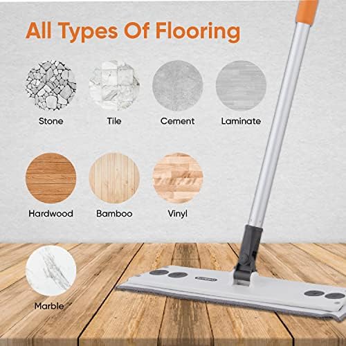 Superio Microfiber Mop Pads, Refill for Miracle Mop, Replacement Head With Velcro, 16 Inch Refill for Flat, Spray Mop Set - Grey