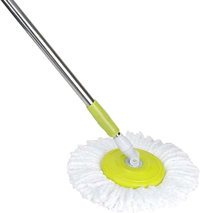 Spin Mop with Microfiber Head, Adjustable Handle, Green and White Spin Mop Replacement Head with Telescopic Handle Home and Kitchen