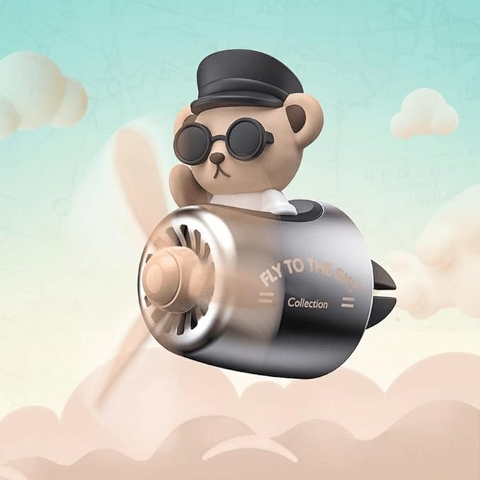 Teddy Bear Car Air Freshener Auto Accesorios Interior Perfume Diffuser Pilot Rotating Propeller Outlet Fragrance Magnetic Design