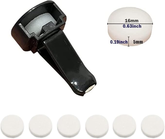 Nadiho 60Pcs Car Air Vent Clip Replacement Pads, 16mm Unscented Refill Tablets for Car Air Freshener Clips, Car Diffuser Refill Felt Pads Essential Oil Diffuser Cotton Pads, 60pcs White (NPJ04)