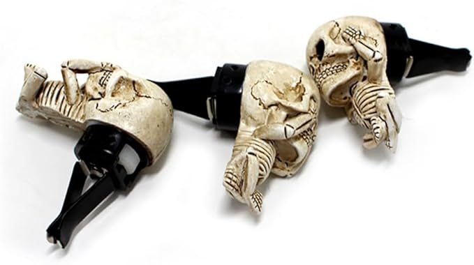 3 Pieces Novelty Cute Skull Car Air Fresheners Vent Clips Air Fresheners Vent Clips Cool， Car Accessories Interior Decorations Goth for Men Women Teens，Funny Christmas for Dad Mom