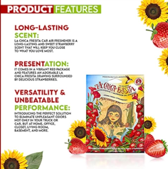 12 pcs Strawberry La Chica Fresita air Fresheners Aromatizante Fresa