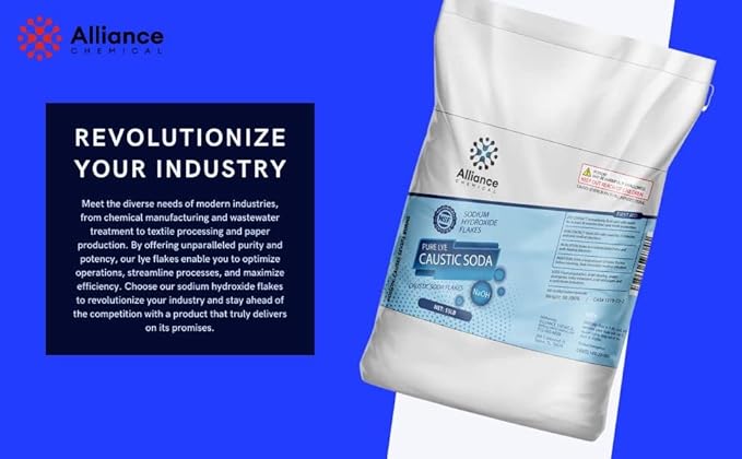 Sodium Hydroxide Flakes - Water Treatment Grade - Full Pallet - 40 x 55lb Bags - Pure Red Devil Lye/Caustic Soda - for Soaps, Drain Cleaner, Textiles, Water Treatment