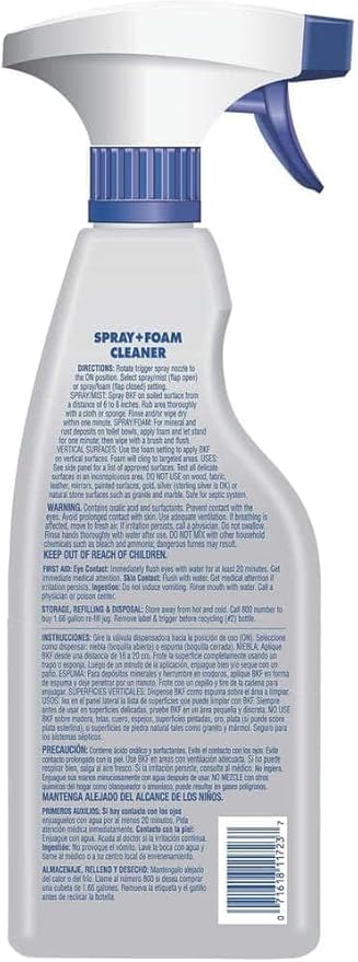 Bar-Keeper’s-Friend More Spray and Foam Cleaner, 25.4oz Hard Water Stain Remover + 2x Microfiber Towel - Cleans Dirt from Hard Surfaces
