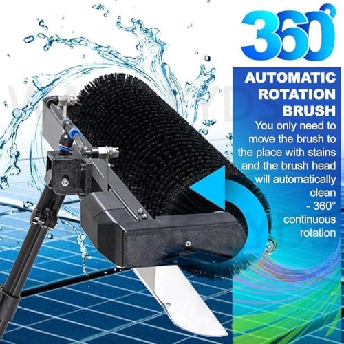 Electric Solar Panel Cleaning Tool - 360° Rotating Brush, Automatic Window Glass Washer, Rechargeable Lithium Battery, Efficient Solar Cleaner for Home & Business