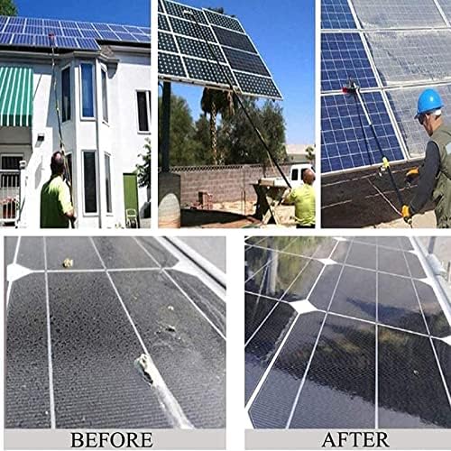 Glass Cleaning Brush Home Water Fed Telescopic Pole Kit Solar Panel Brush Rotating for Photovoltaic Panel，30FT Water Fed Telescopic Window Cleaning Pole Extendable Brush for Solar Panel Outd
