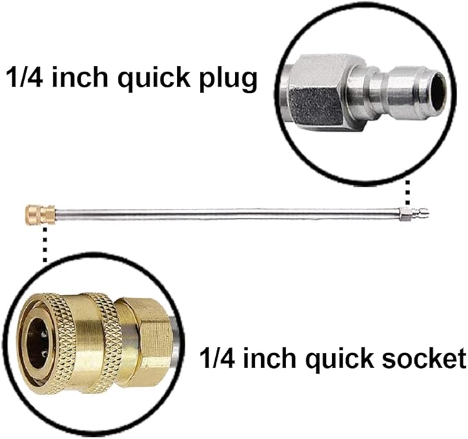 RIDGE WASHER Pressure Washer Extension Wand, 17 Inch Stainless Steel 1/4 Inch Quick Connect Power Washer Lance, 2 Pack