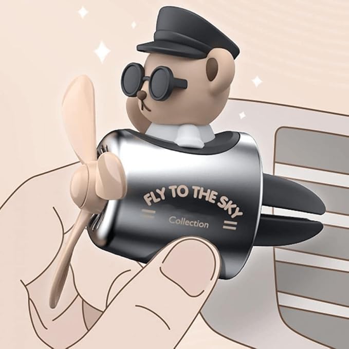 Teddy Bear Car Air Freshener Auto Accesorios Interior Perfume Diffuser Pilot Rotating Propeller Outlet Fragrance Magnetic Design