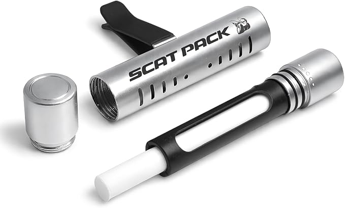 iPick Image for Dodge Scat-Pack Full Color Car Vent Air Freshener Clip - Official Licensed Silver Aluminum with Adjustable Window + 10 Refill Sticks
