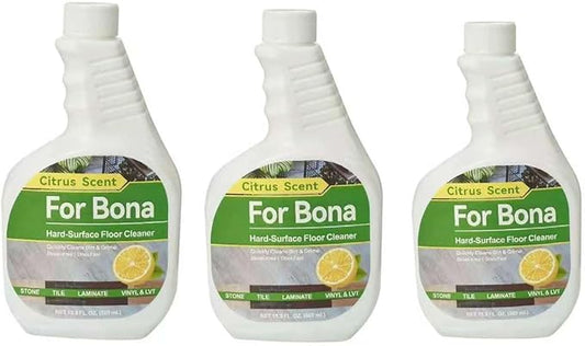 Compatible With Bona. Multi-Surface Floor Cleaner Refill - 19.6 Fl Oz/500ml- Lemon Scent, Suitable For Spray Mops And Spray Bottles(500 Ml/3pcs)