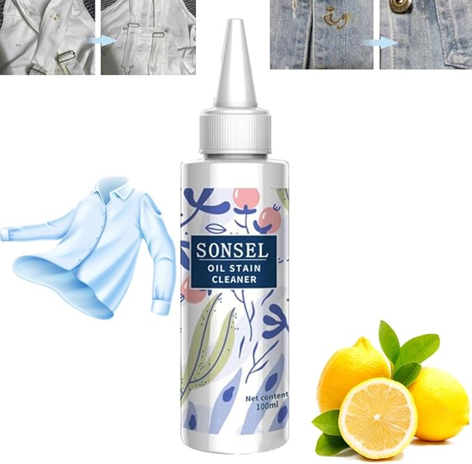 Sonsel Oil Stain Cleaner,Sonsel Oil Stain Removor,Garment Stubborn Stain Cleaner,Stain Removor for Clothes,Sonsel Stain Removor,Grease Remover for Clothes,Fabric Stain Removor (1PC)