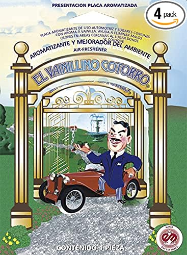 (ELC) El Vainillino Cotorro Car/Home Air Freshener Vanilla/Vainilla Deodorant Aromatizante Mexico (4 pcs)