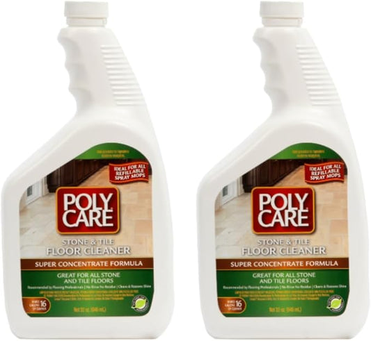 Stone & Tile Floor Cleaner Super Concentrate - 32 Fl Oz (2 Pack) - Fresh- Dilute Concentrate with Water for Spray Mops and Spray Bottles - Residue-Free Floor Cleaning Solution