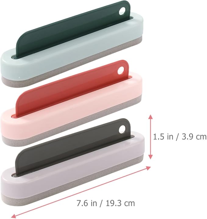 Garneck 3Pcs Window Cleaner Tool Multi-Purpose Glass Cleaning Brush with Non-Slip Handle for Bathroom Kitchen Balcony Windscreen Wiper for Water Stain Removal