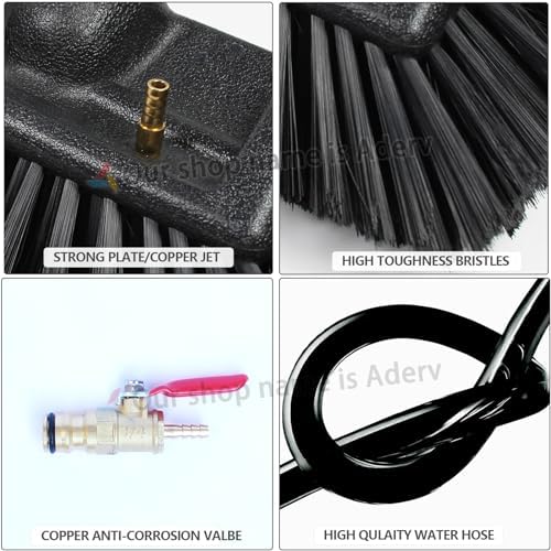 Glass Cleaning Brush Home Water Fed Telescopic Pole Kit Solar Panel Brush Rotating for Photovoltaic Panel，3.6-10.8M Window Cleaning Telescopic Pole,Water Fed Extendable Brush,Suitable for Cl