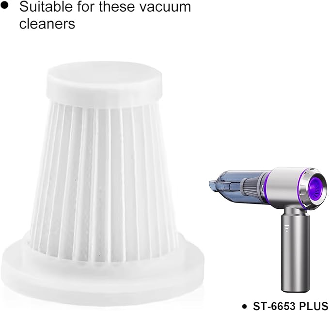 Car Vacuum Cleaner Original Filter Set, 5 HEPA Filter, Adapted to IYOFINE V8 Plus/ST-6653 Plus Handheld Vacuum Cleaners,Robust and Durable, Washable 5 PCS (5 Pack)