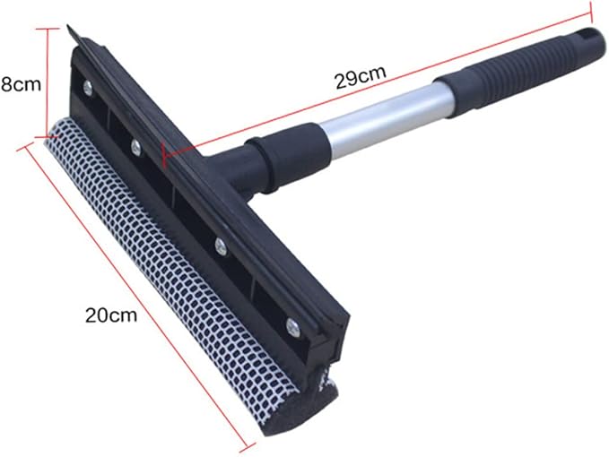 FRCOLOR Double Sided Glass Brush Cleaner Window Wiper Tool for Home Kitchen Slip Grip Durable Design for Easy Cleaning of Windows Mirrors and Showers Black