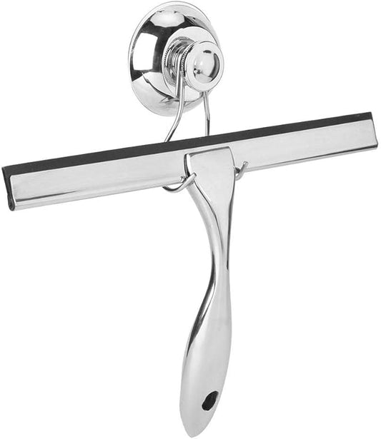 Fdit Stainless Steel Glass Cleaner, Window Wiper Multi Surface Scraper for Bathroom Glass Tiles Car Windows with Suction Cup Hook