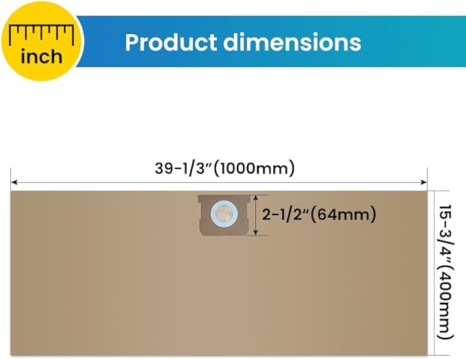 10 Pack DXVA19-4102 Shop Vac Bags for DEWALT 12-16 Gallon Wet/Dry Vacuum Compatible with DXV12P DXV14P DXV16P DXV16PA DXV16S