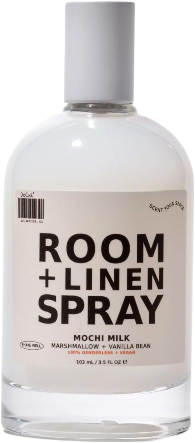DedCool Room + Linen Spray | Mochi Milk | Natural Fabric & Linen Spray | Non-Toxic, Essential Oil Infused | Freshens Home, Bedding, Couch, Closet & Bathroom | 3.5 fl oz