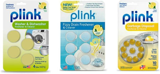 Plink Washer, Dishwasher and Drain Freshener Cleaner Bundle