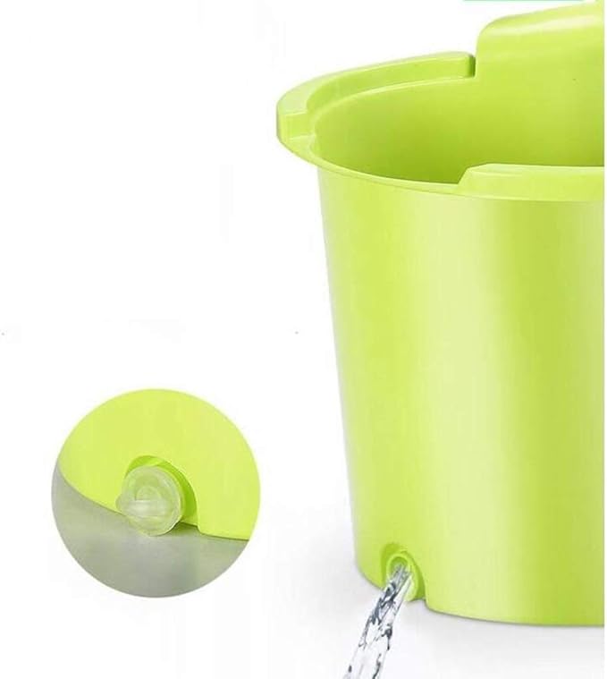 Spin Mop Wringer Bucket Set - for Home Kitchen Floor Cleaning - Wet/Dry Usage on Hardwood & Tile - Upgraded Self-Balanced Easy(Gray)