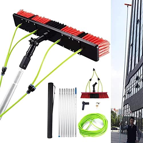Glass Cleaning Brush Home Water Fed Telescopic Pole Kit Solar Panel Brush Rotating for Photovoltaic Panel，Telescopic Window Cleaning Pole Kit - 12M Extendable Water Fed Brush for Solar Panel