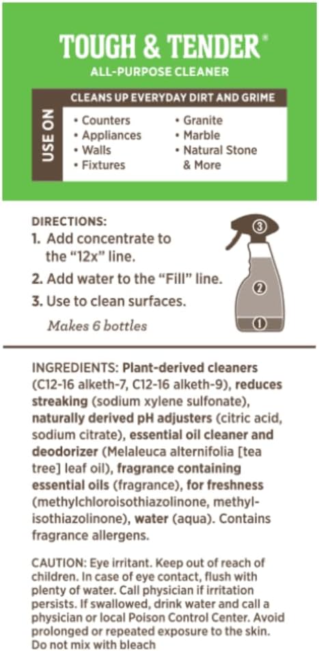 Melaleuca Tough & Tender 12x All-Purpose Cleaner – 8 fl. oz. | Super-Concentrated, Plant-Based Formula with Spray Bottle Included