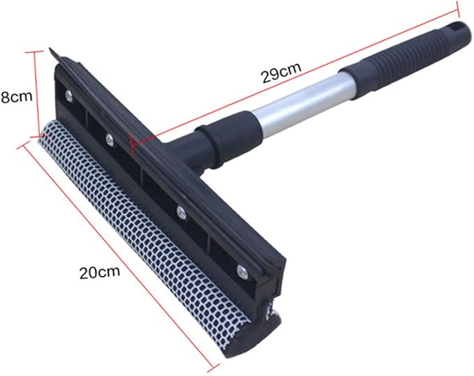 1pcs Double-Sided Glass Wiper Cleaner Slip Grip Window Cleaning Tool for Home Kitchen Vehicle Versatile for Glass Surfaces Black