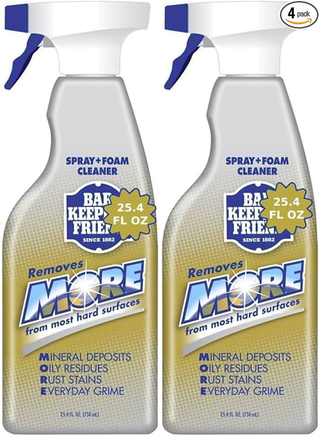 Bar-Keeper’s-Friend More Spray and Foam Cleaner, 25.4oz Hard Water Stain Remover, Pack of 2