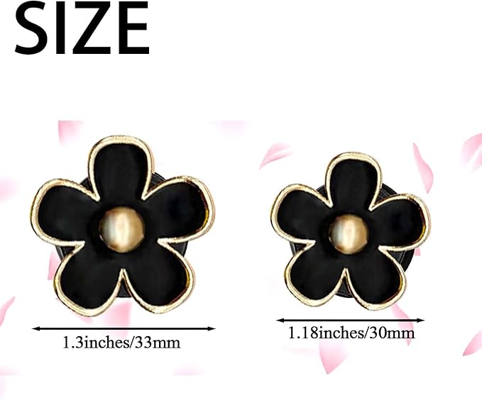 6 Pcs Daisy Flower Air Vent Clip Air Conditioning Outlet Clip Car Air Freshener Clip Car Interior Decor Charm Colorful Car Interior Accessories for Girls Women (Black)
