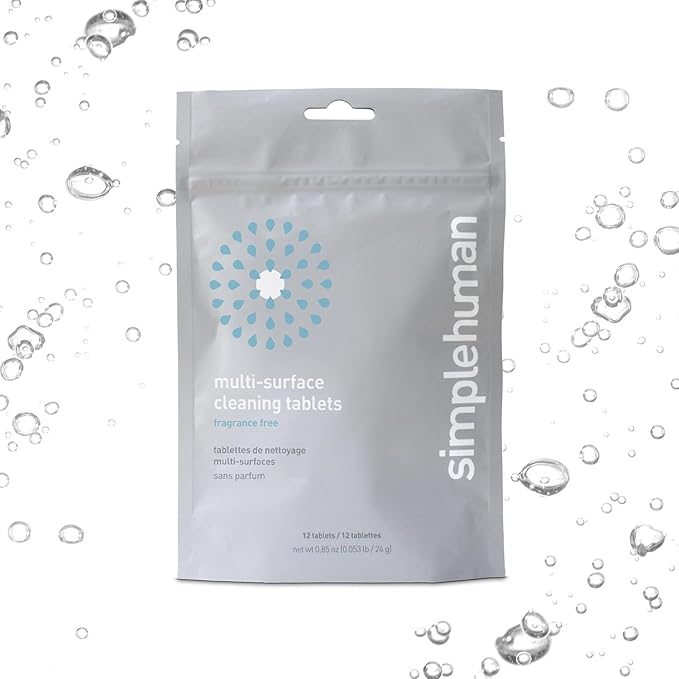 simplehuman Multi-Surface Cleaning Tablets, Eco-Friendly, Safe Around Kids & Pets, Fragrance-Free, 12-Pack (Makes 72 oz of Spray Cleaner)