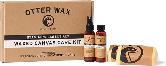 Otter Wax Waxed Canvas Care Kit | Waterproofing Essentials for Waxed Canvas Jackets, Bags & Shoes | All-Natural & PFAS-Free Beeswax Protectant Made in USA
