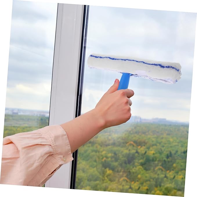 Baluue Windshield Cleaner Tool Kit Telescopic Wiper for Car Interior Bathroom Microfiber Scrubbing Efficiency Reusable Water Squeegee for Glass Cleaning