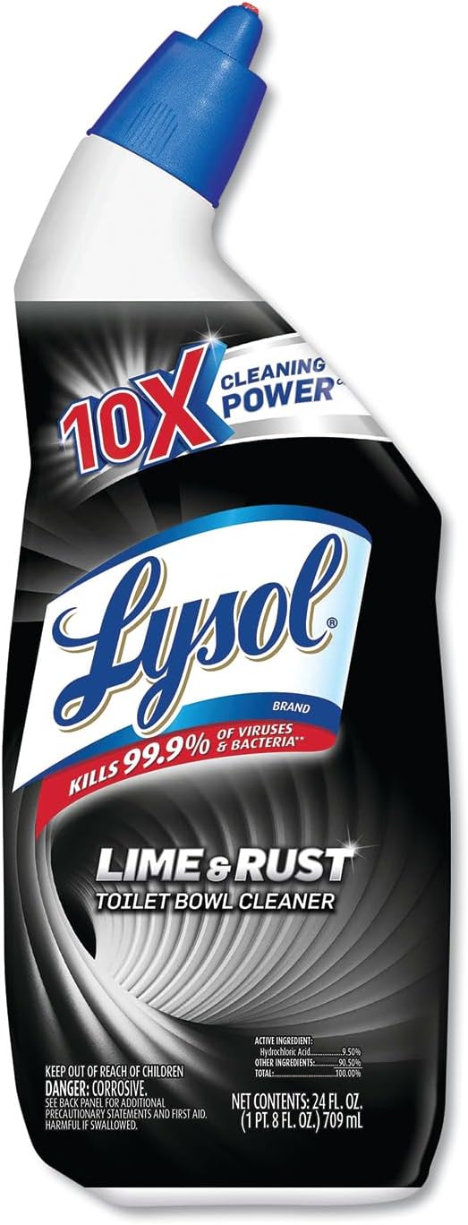 Lysol Toilet Bowl Cleaner, Lime & Rust Remover, 24 Fl Oz (Pack of 1)