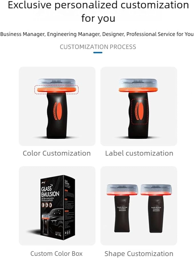 Q4 Glass Guard Cleaner, Car Handle Oil Film Cleaning Brush, Automotive Oil Film Cleaning Brush for Car Window, Auto Glass Emulsion Cleaner, Improve Windshield Clarity